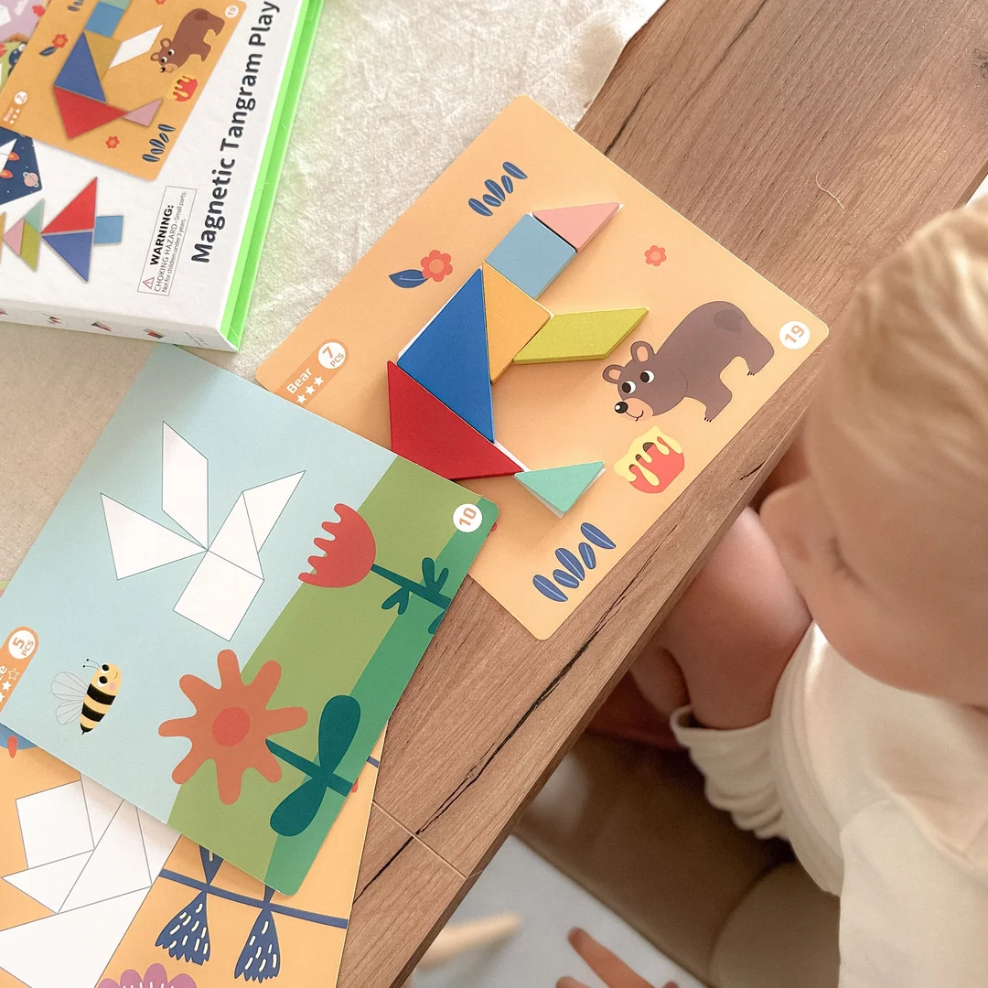 TOOKY TOY Puzzle Tangram Układanka dla Dzieci Nauka Kształtów Figury