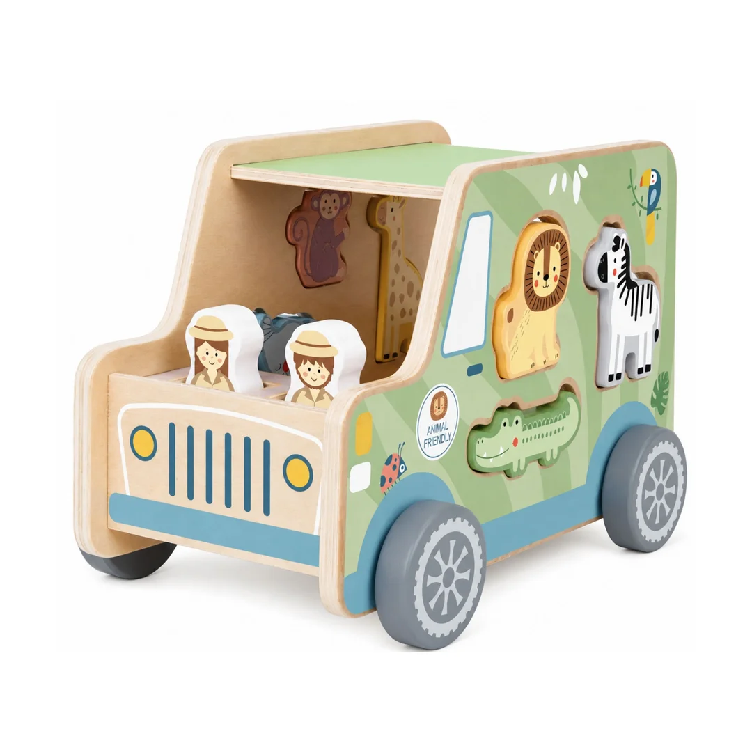 TOOKY TOY Samochód Sorter Kostka Aktywności Montessori Safarii