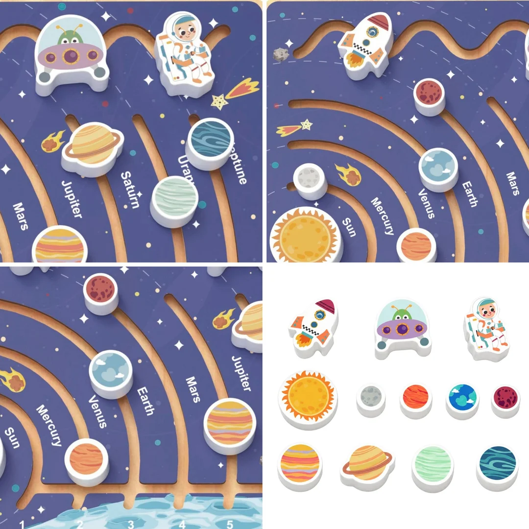TOOKY TOY Tablica Manipulacyjna Edukacyjna Układ Słoneczny Kosmos