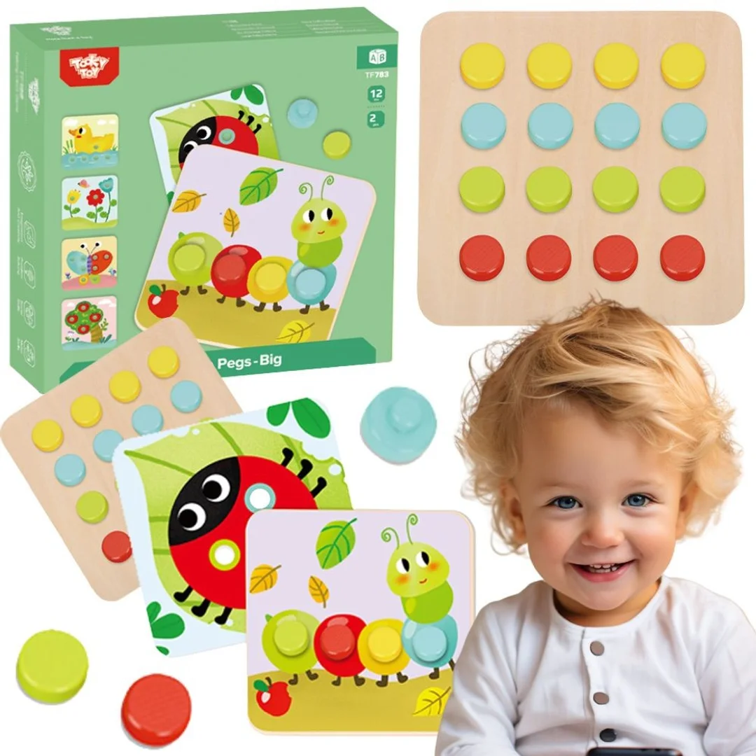 TOOKY TOY Układanka Mozaika Montessori Klocki Nauka Kształtów Kolorów
