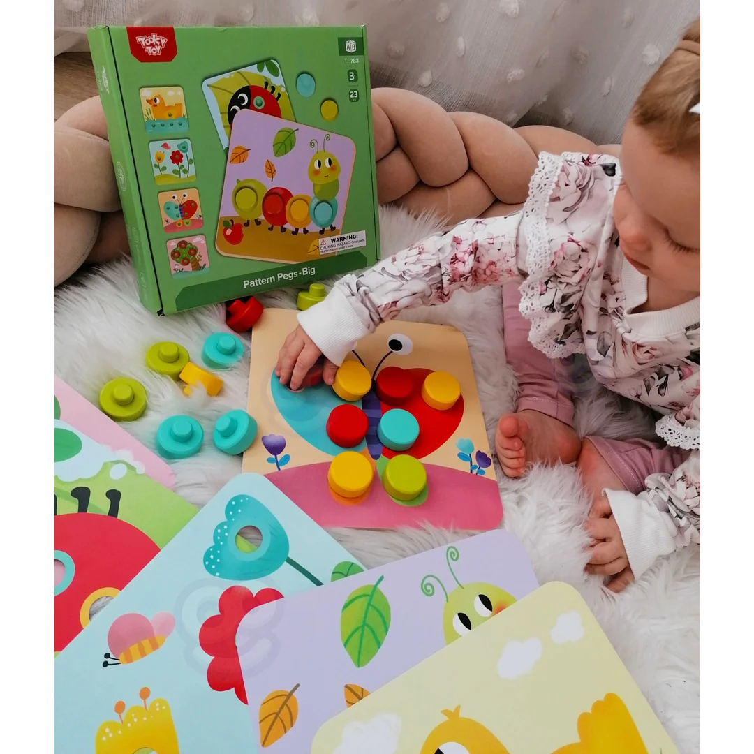 TOOKY TOY Układanka Mozaika Montessori Klocki Nauka Kształtów Kolorów