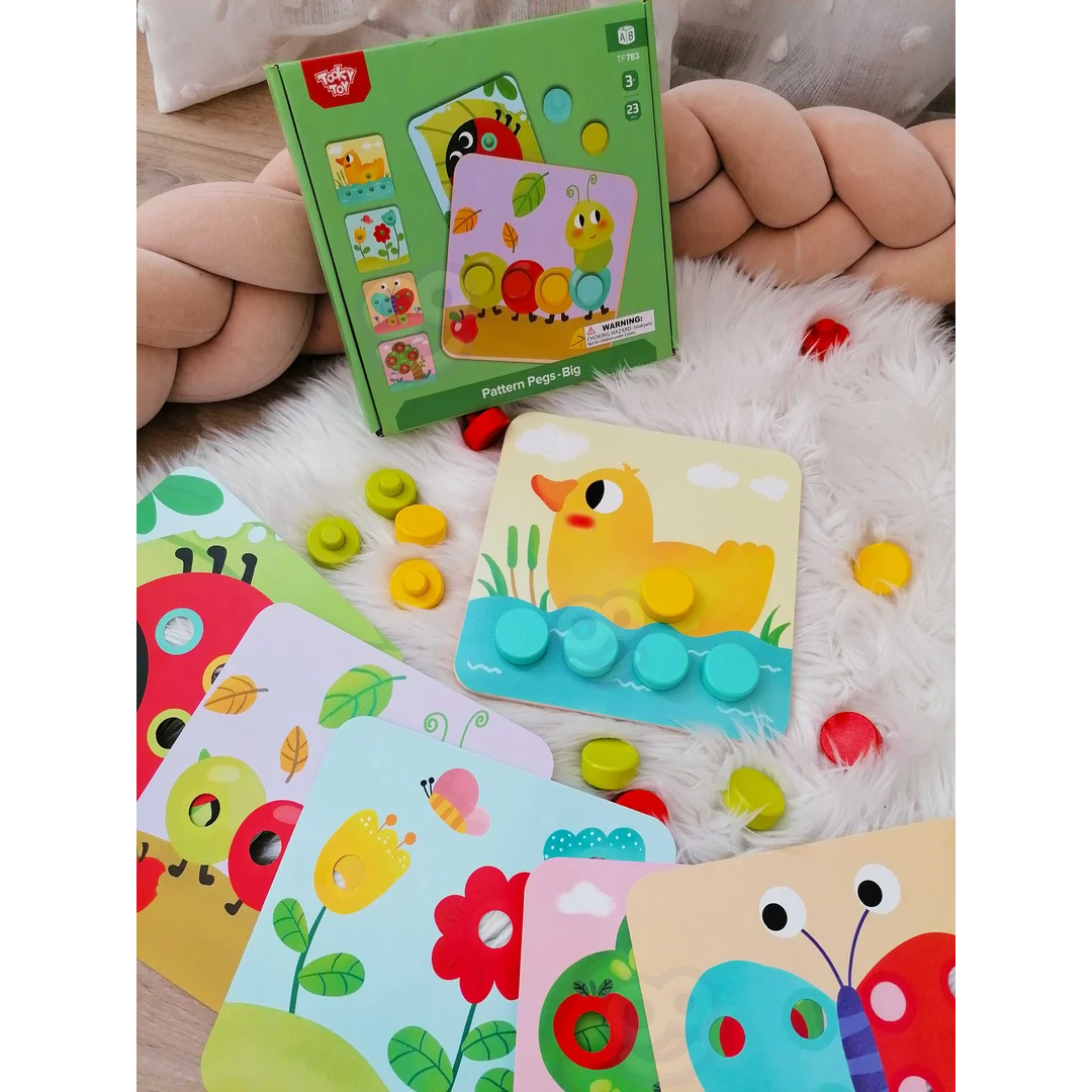 TOOKY TOY Układanka Mozaika Montessori Klocki Nauka Kształtów Kolorów