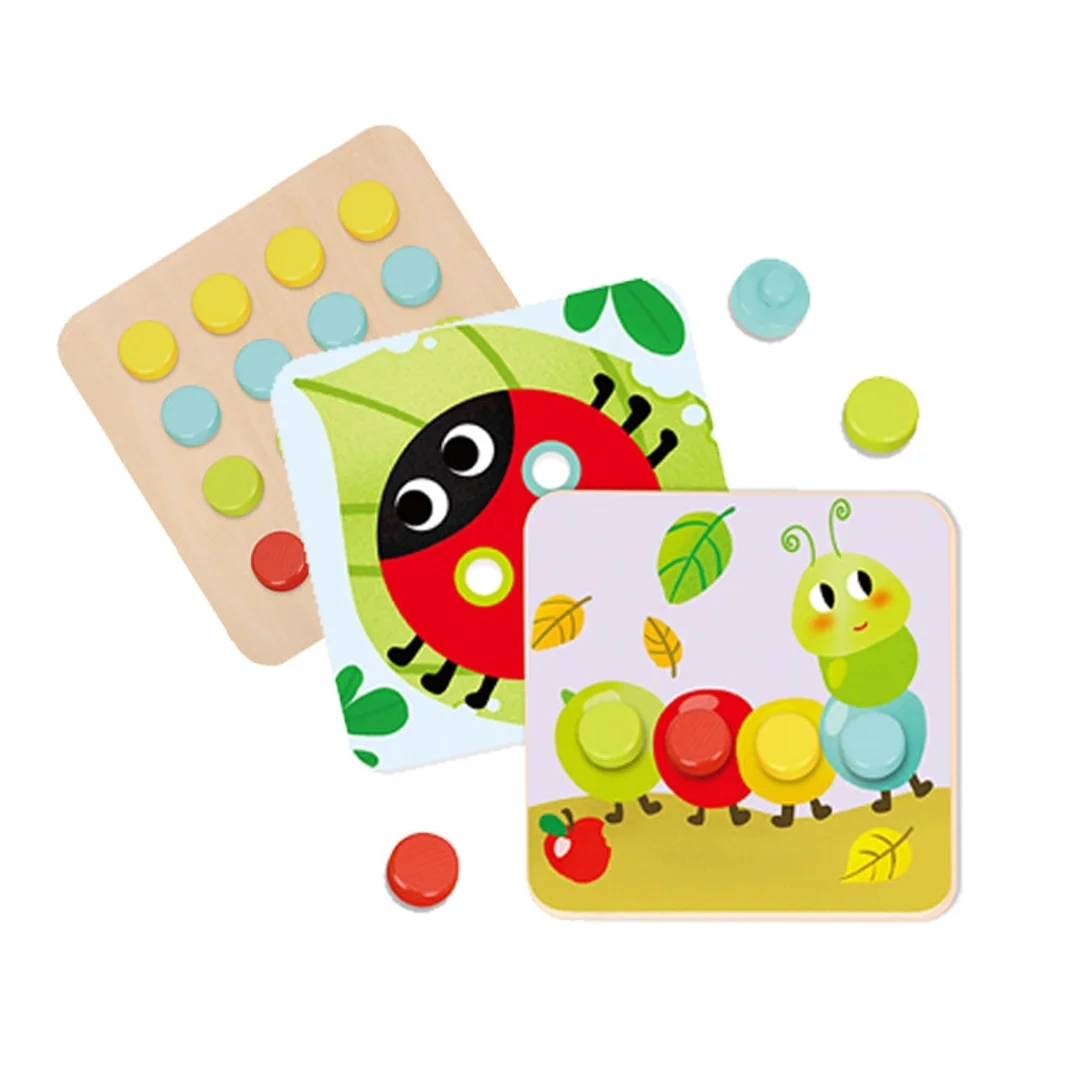 TOOKY TOY Układanka Mozaika Montessori Klocki Nauka Kształtów Kolorów
