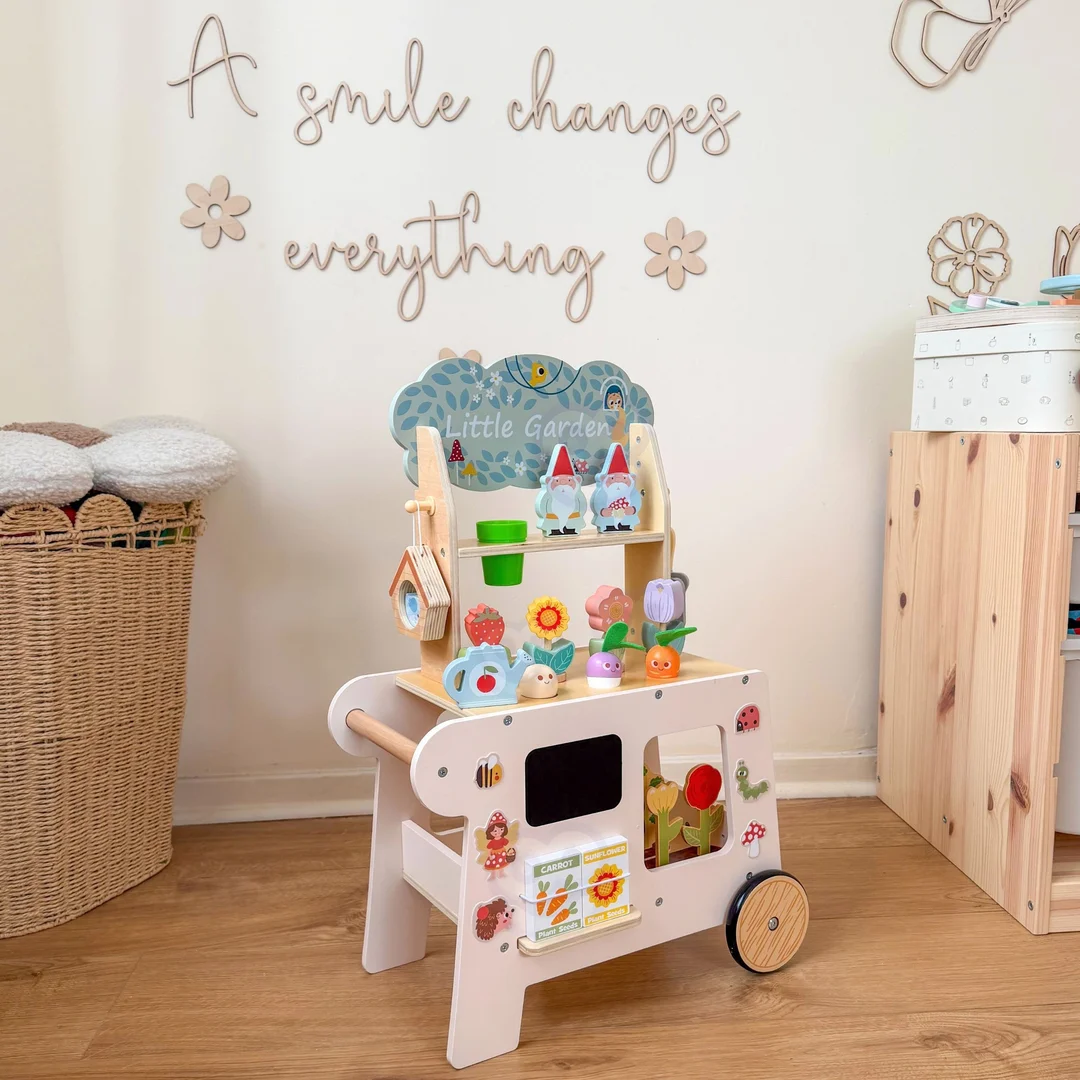 TOOKY TOY Wózek Ogrodowy Sklepik Drewniany Montessori