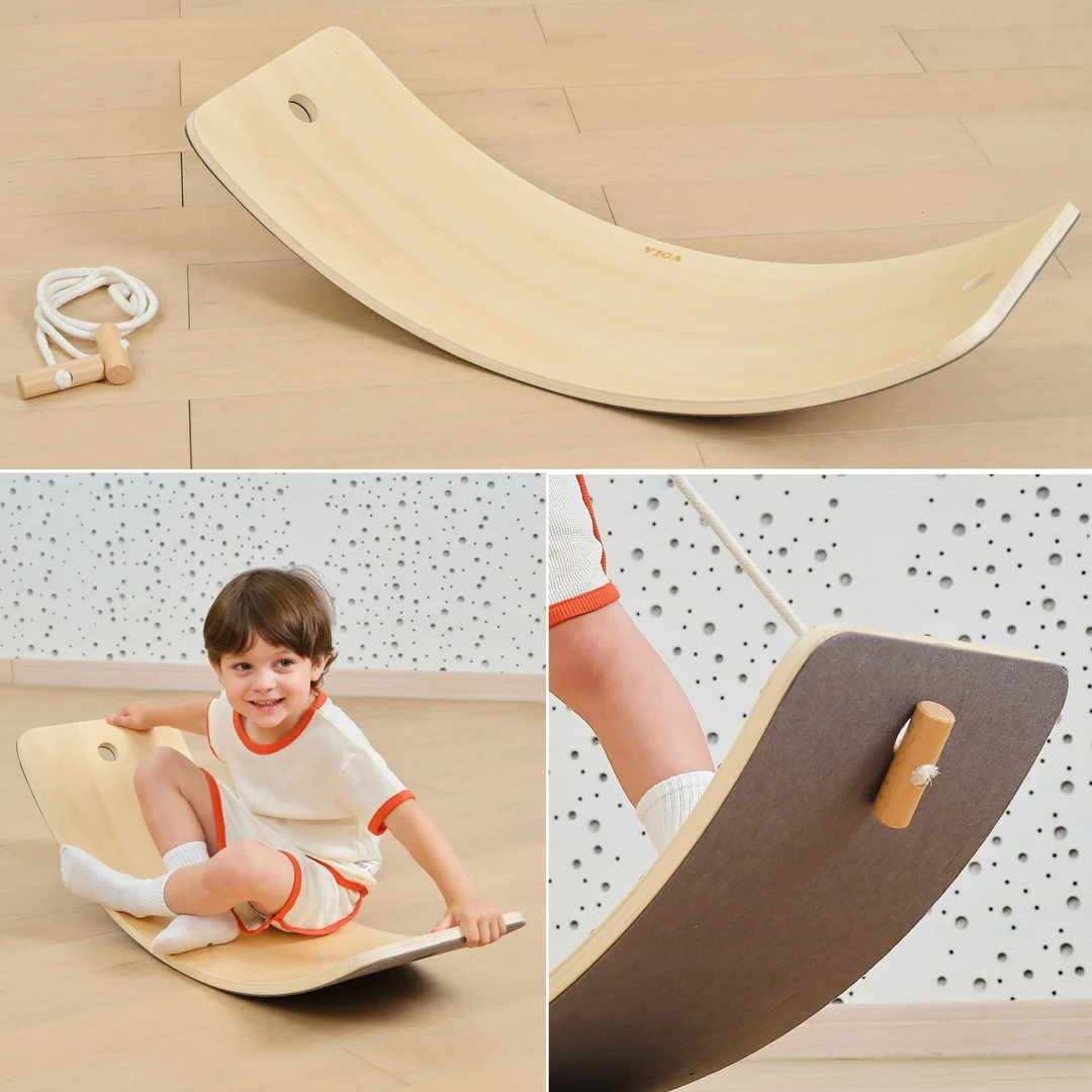 VIGA Drewniana Deska do Balansowania Ruch i Zabawa Montessori
