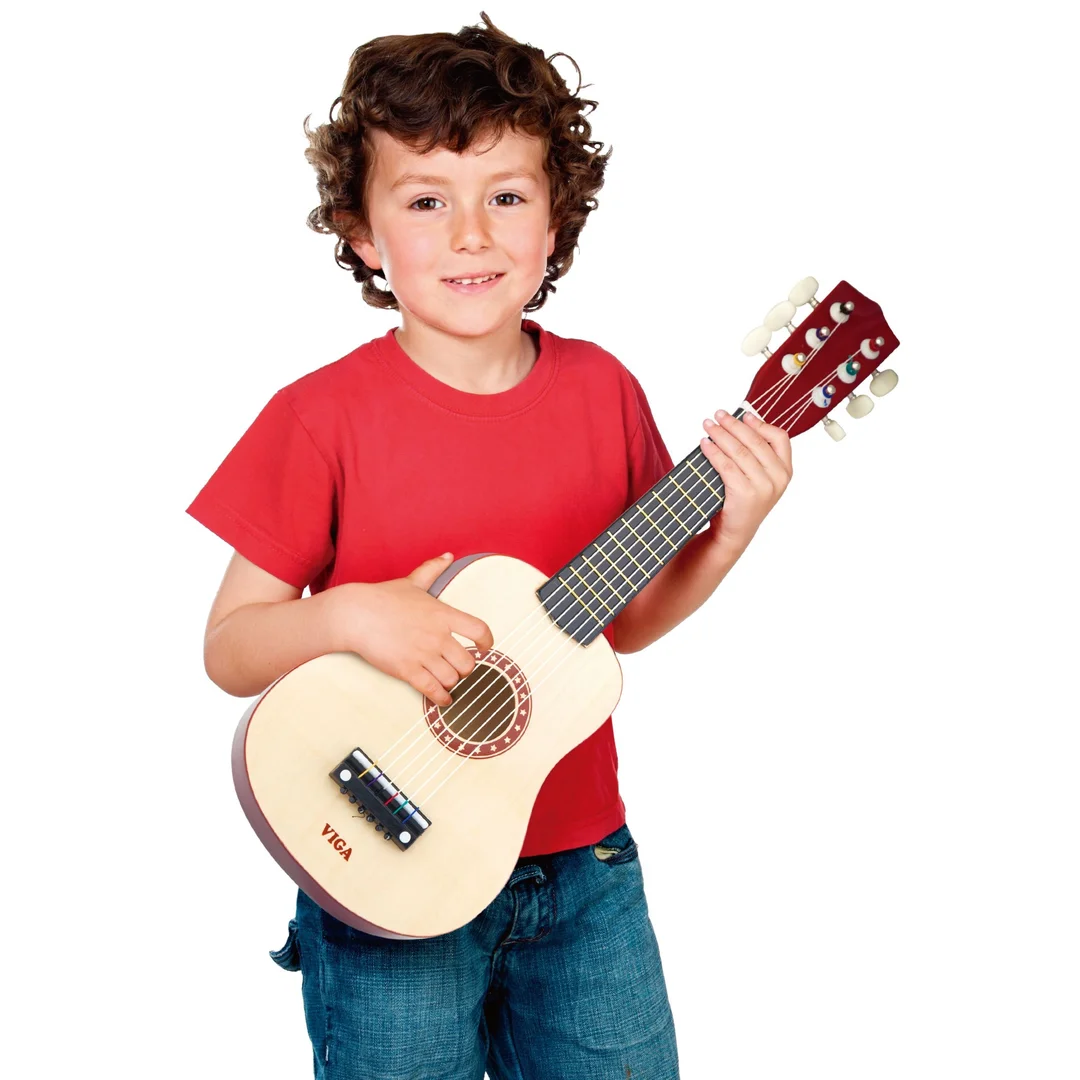 Viga Drewniana gitara dla dzieci Naturalna strun