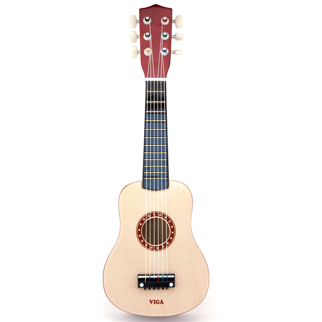 Viga Drewniana gitara dla dzieci Naturalna strun