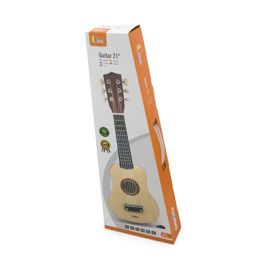 Viga Drewniana gitara dla dzieci Naturalna strun
