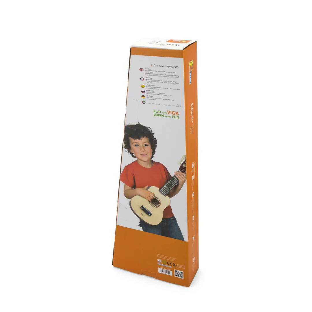 Viga Drewniana gitara dla dzieci Naturalna strun