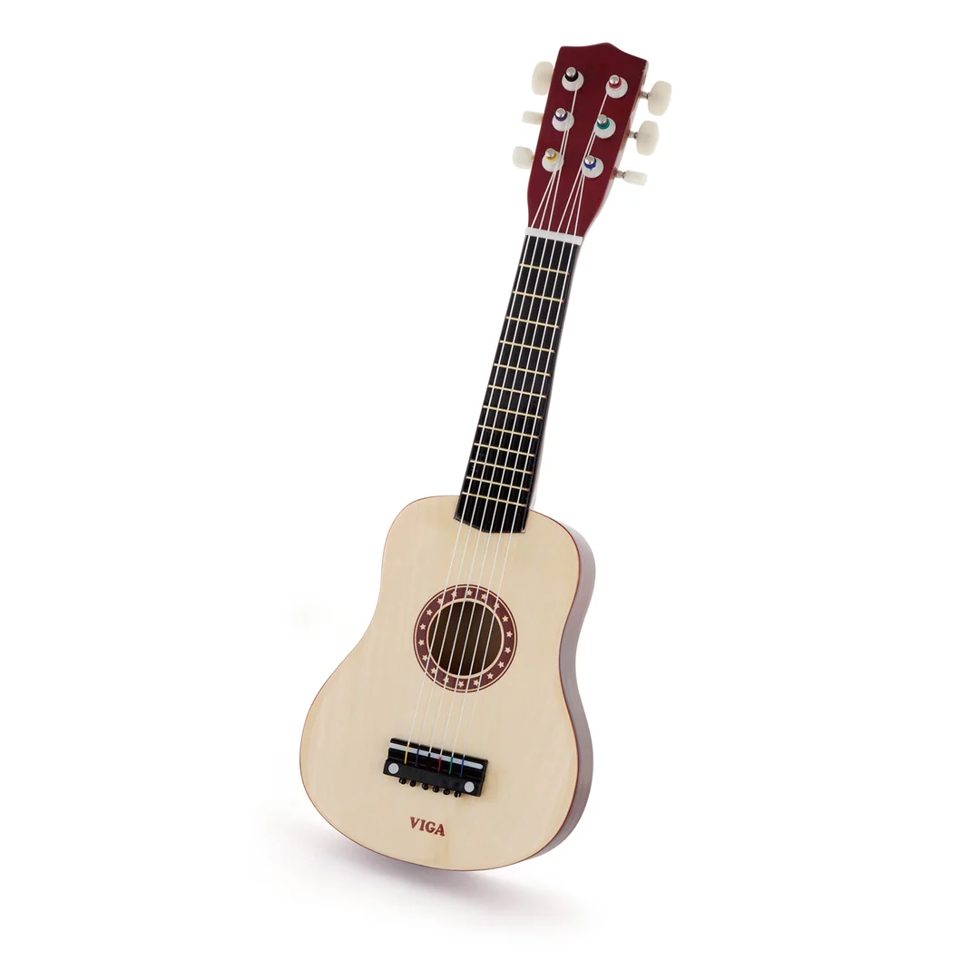 Viga Drewniana gitara dla dzieci Naturalna strun