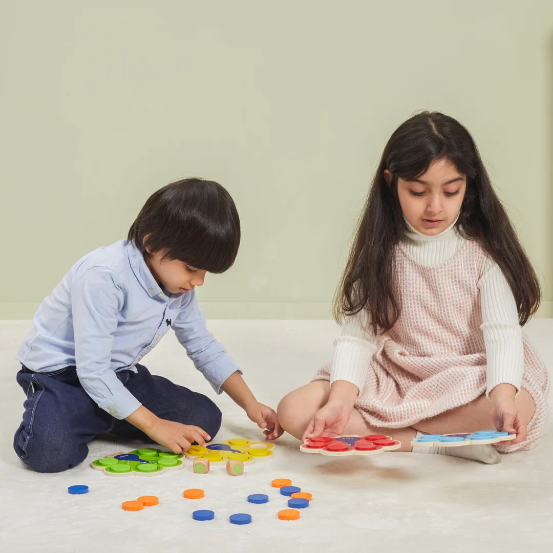 VIGA Drewniana Gra Dopasuj Kolory Pawi Ogon Montessori Karty