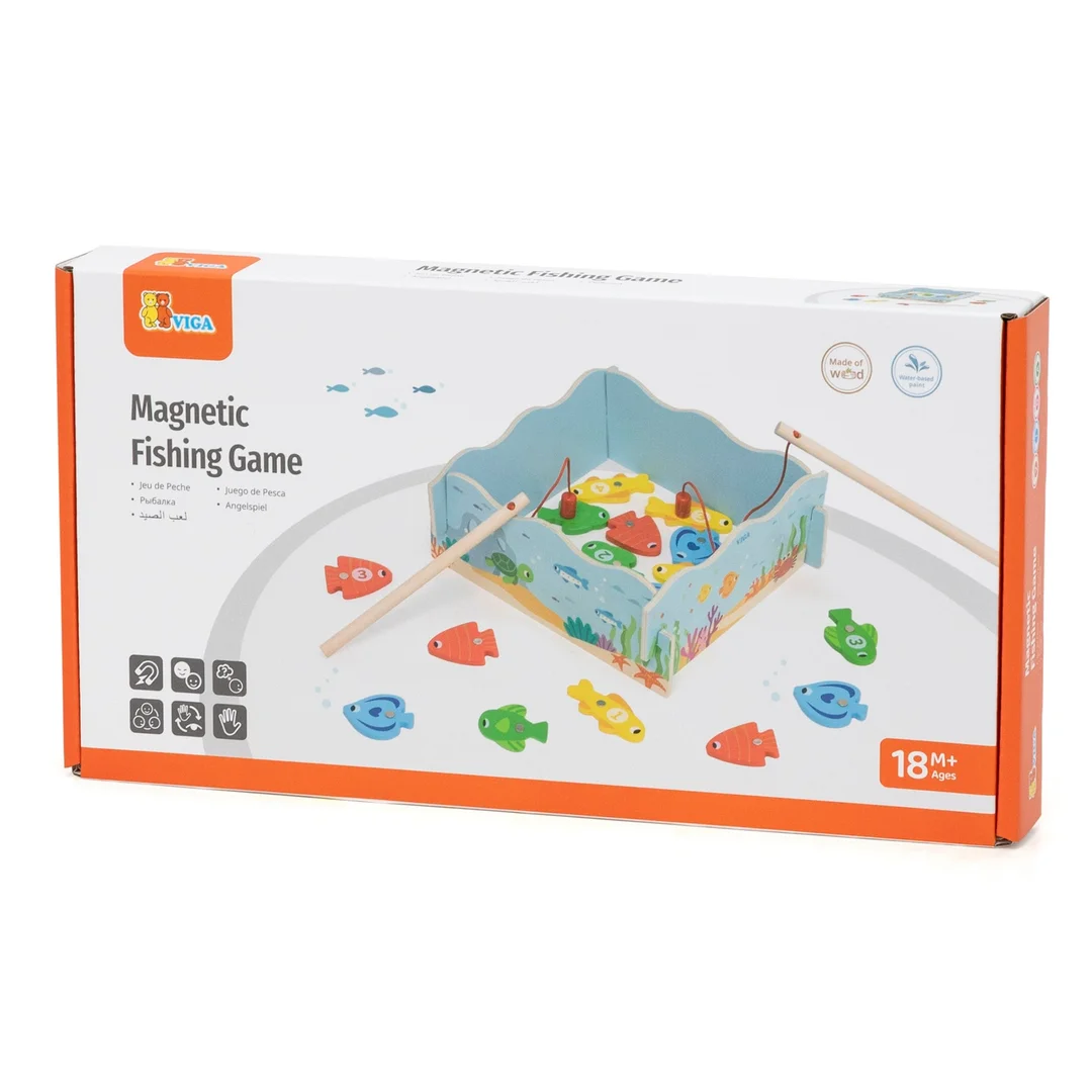 VIGA Drewniana Gra Magnetyczna Wędkowanie Nauka i Zabawa w Jednym