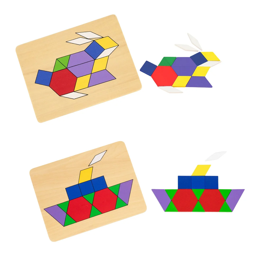VIGA Drewniana Mozaika Geometryczna Klocki Dienesa Układanka