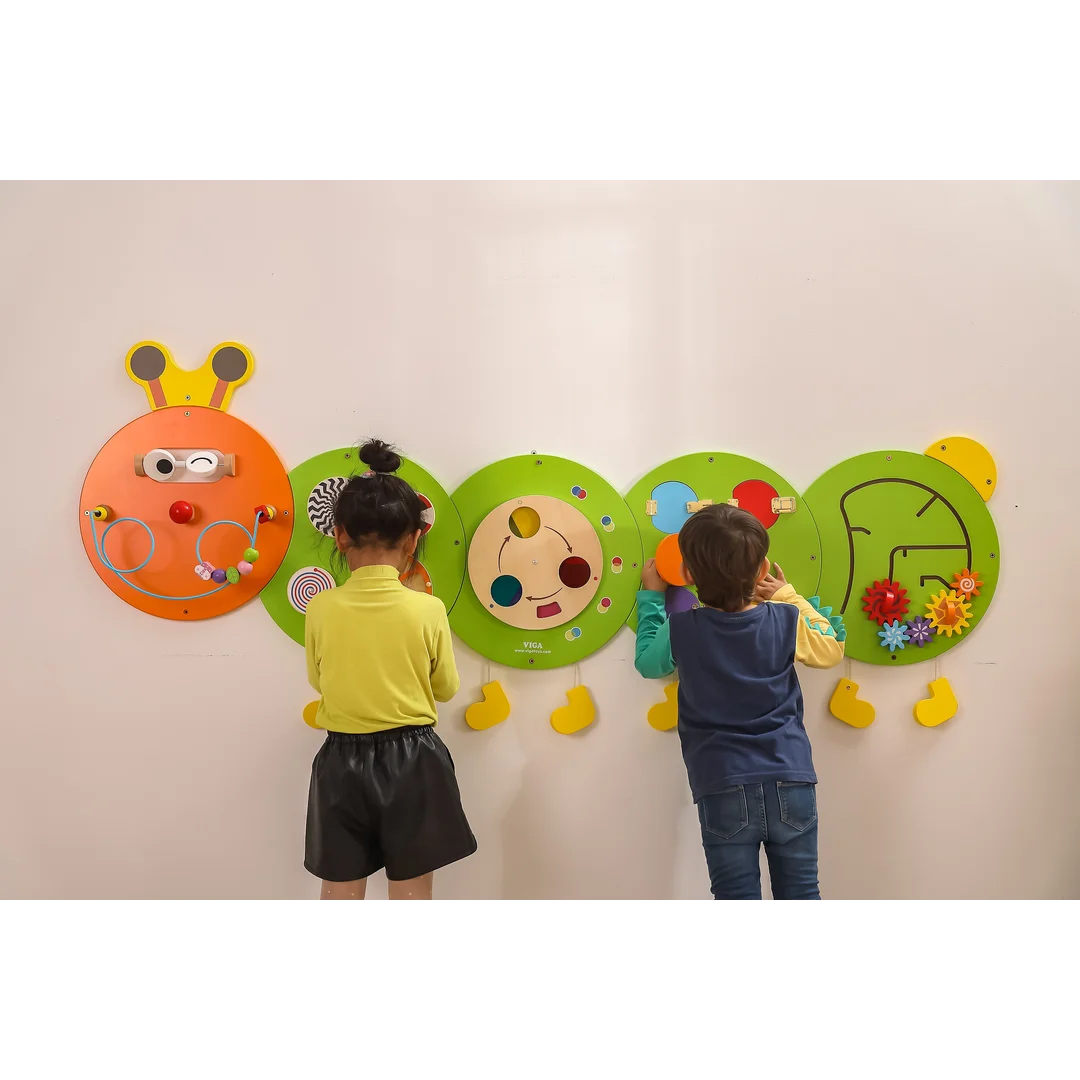VIGA Drewniana Tablica Gąsienica Certyfikat FSC Montessori