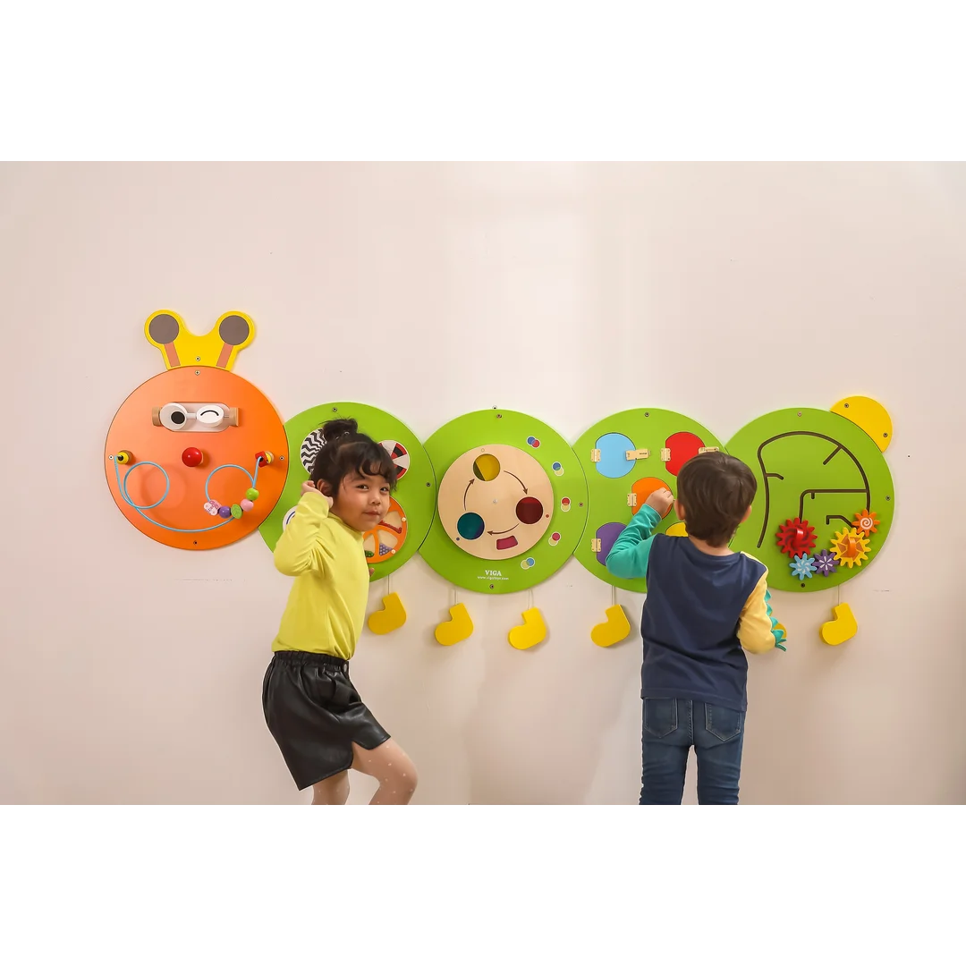 VIGA Drewniana Tablica Gąsienica Certyfikat FSC Montessori