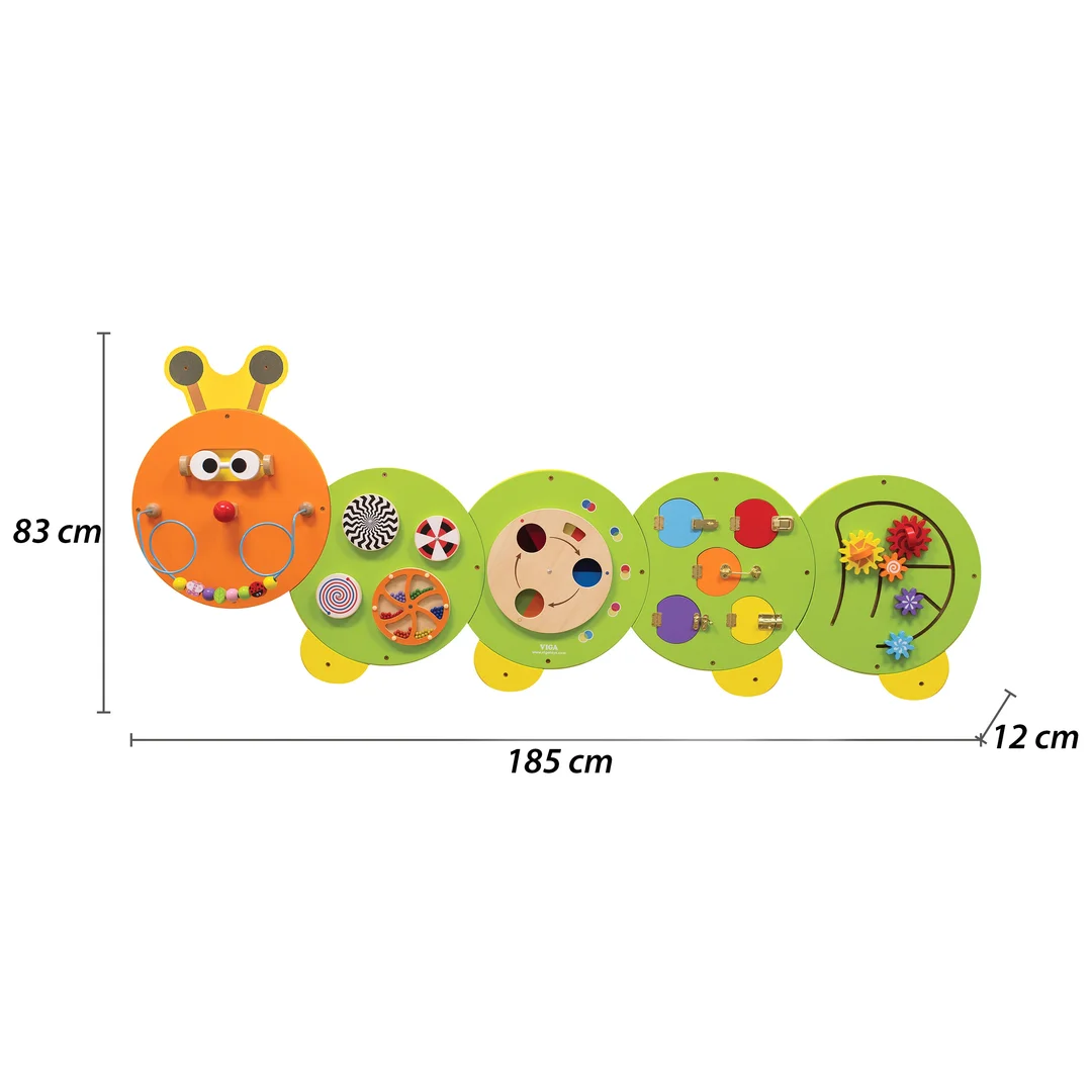 VIGA Drewniana Tablica Gąsienica Certyfikat FSC Montessori
