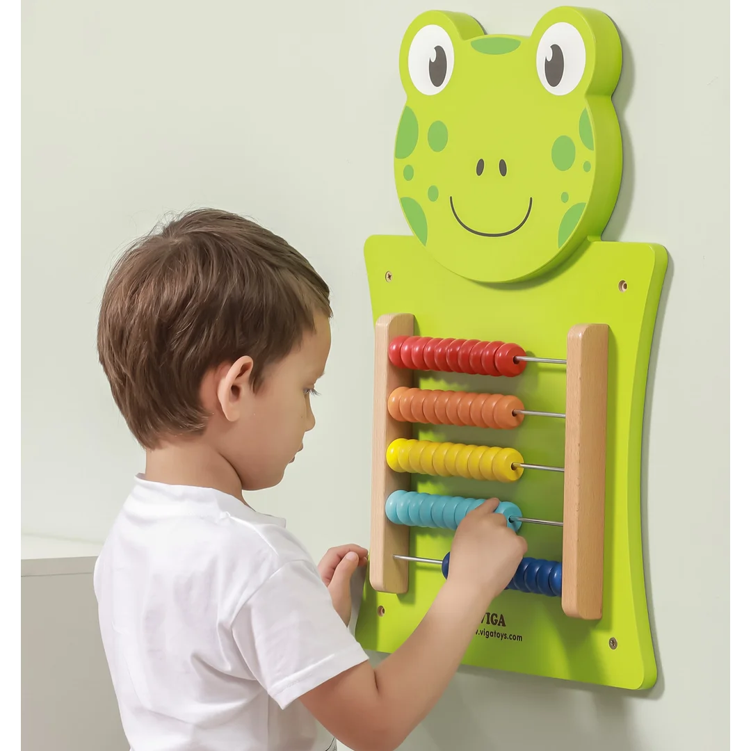 VIGA Drewniana Tablica Manipulacyjna Liczydło Żabka Certyfikat FSC Montessori