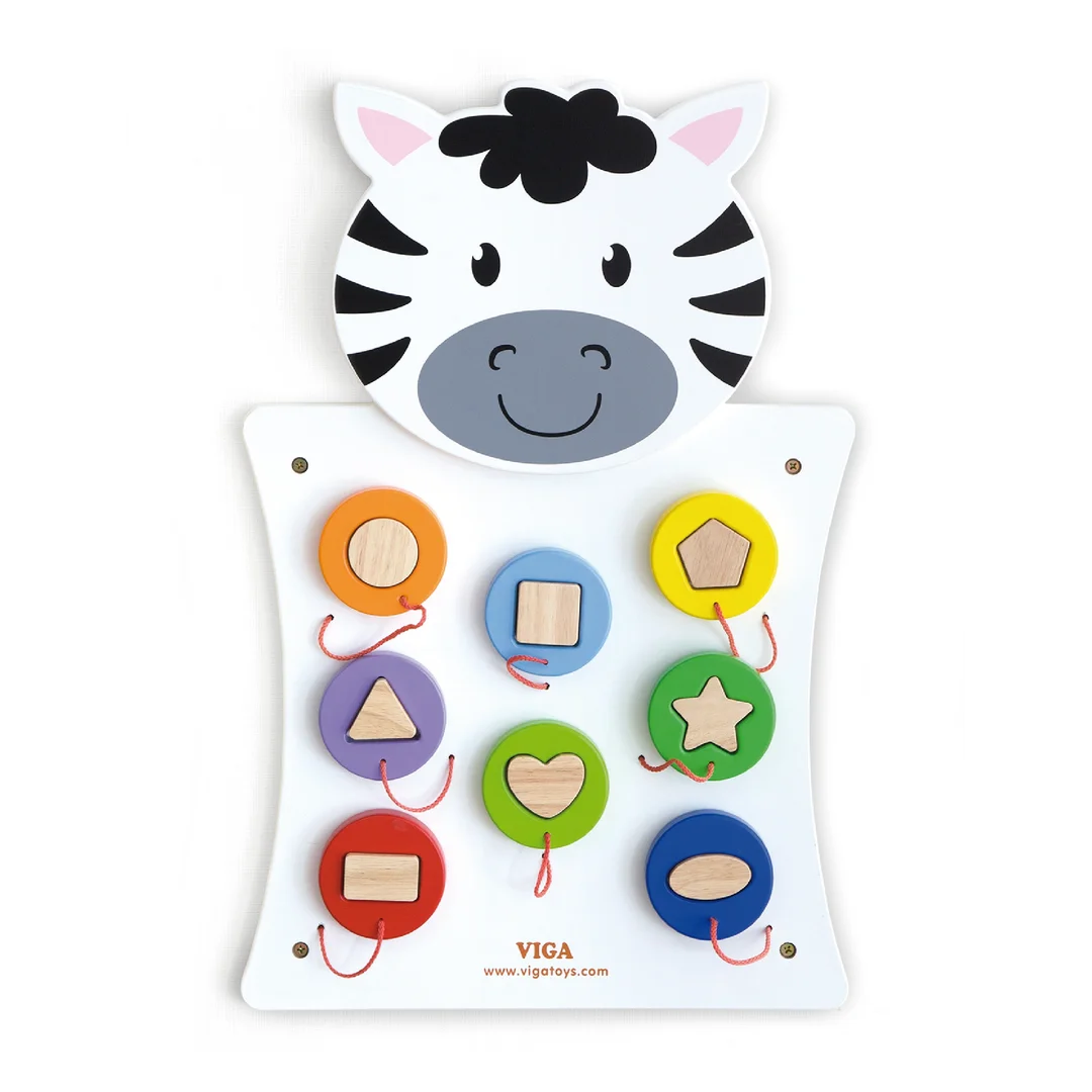 VIGA Drewniana Tablica Manipulacyjna Zebra Certyfikat FSC Montessori