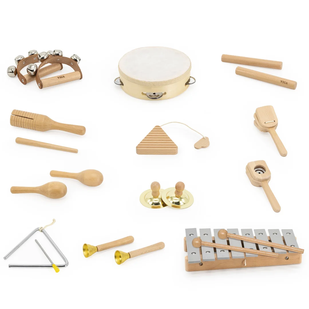 VIGA Drewniana Tablica Muzyczna Instrumentów Perkusyjnych
