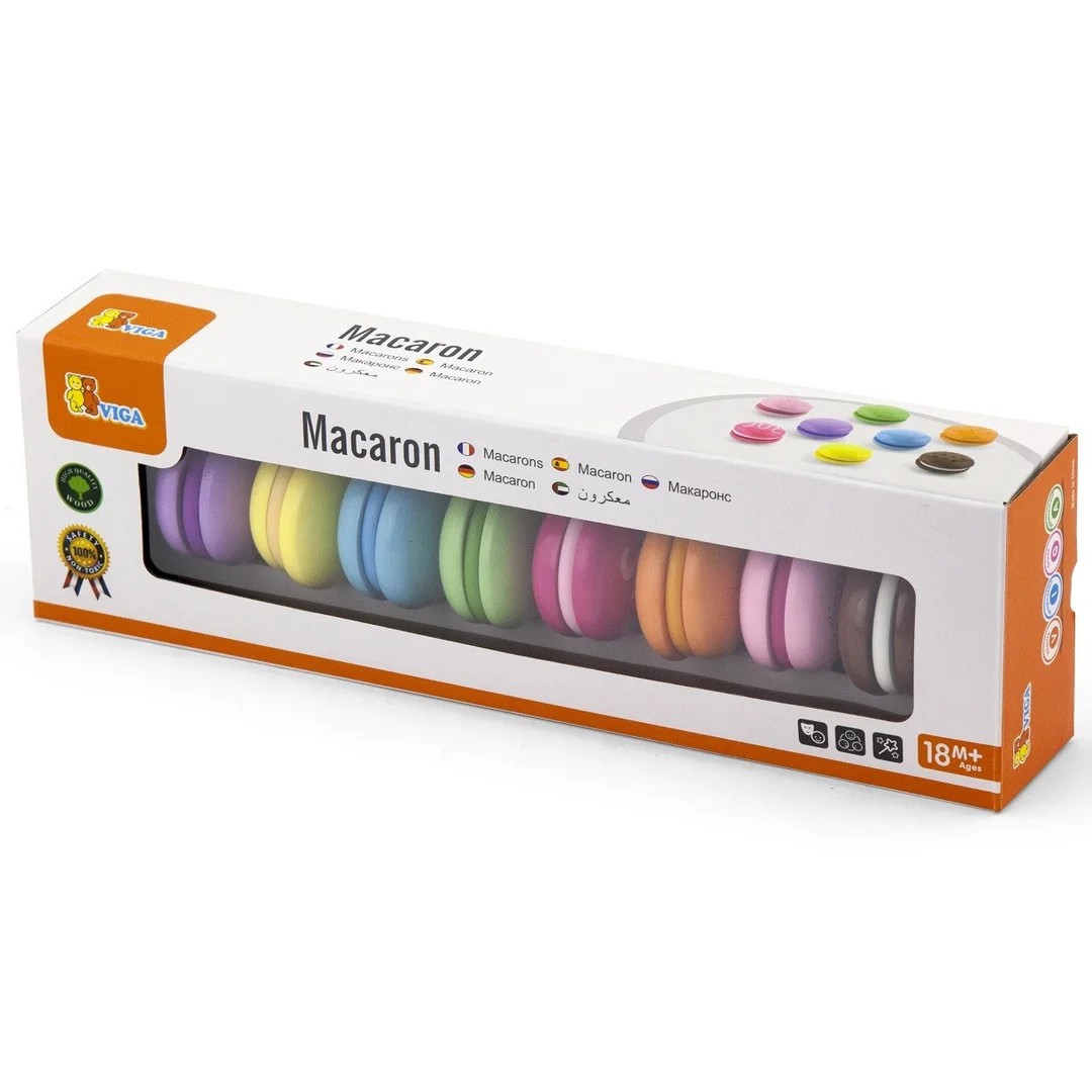 VIGA Drewniane Ciastka Kolorowe Ciasteczka Zestaw Makaroników