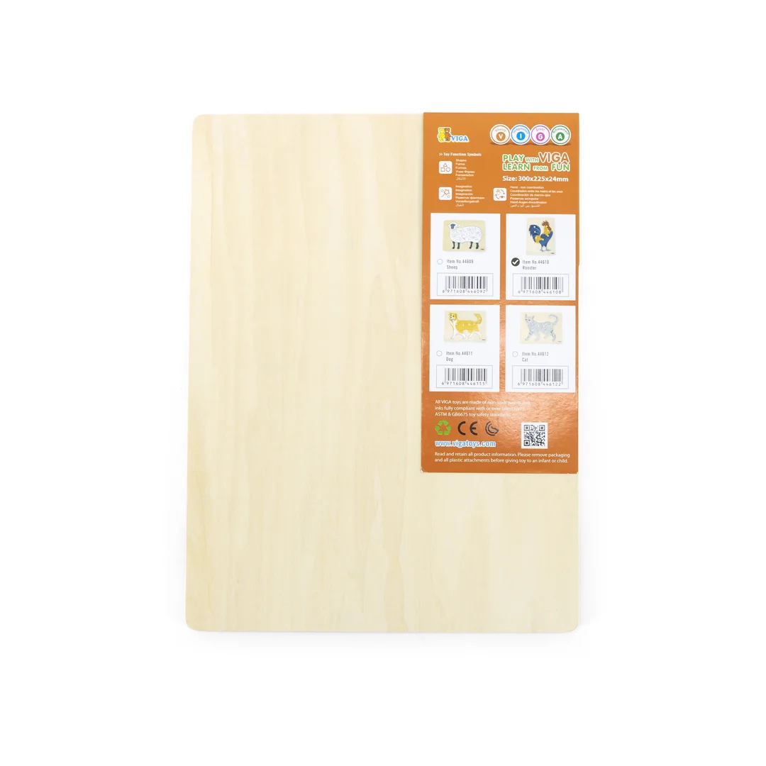 VIGA Drewniane Puzzle Montessori Kogut z Pinezkami