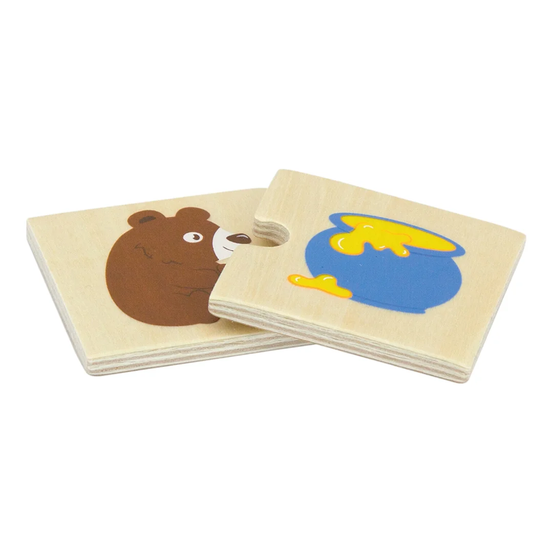 VIGA Drewniane Puzzle Nakarm Zwierzątko Co jedzą Zwierzęta Układanka