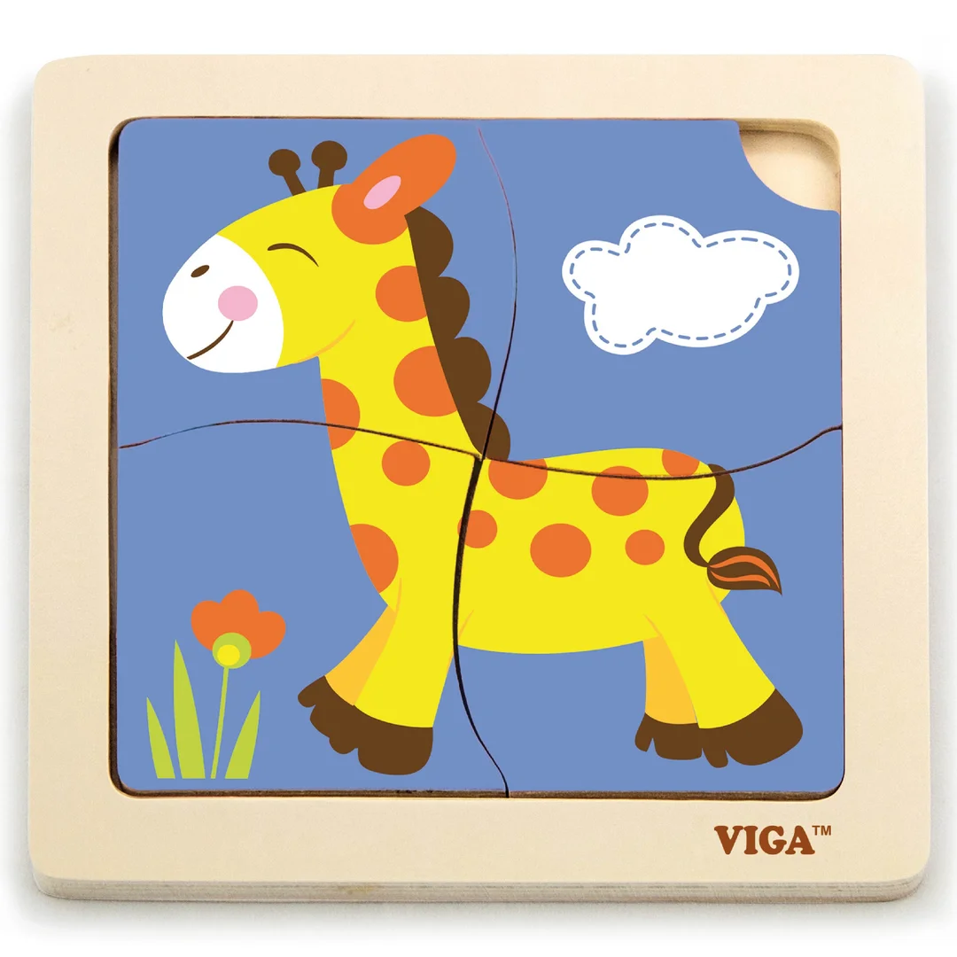 VIGA Drewniane Puzzle Układanka Edukacyjna Montessori