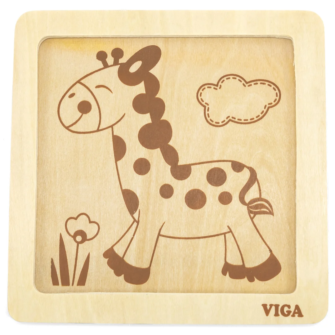 VIGA Drewniane Puzzle Układanka Edukacyjna Montessori