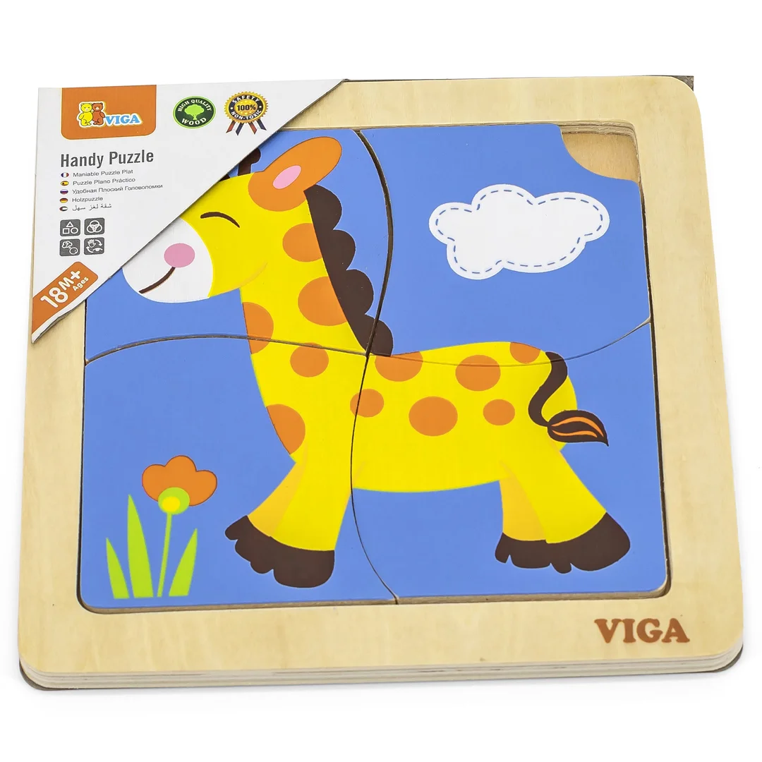 VIGA Drewniane Puzzle Układanka Edukacyjna Montessori