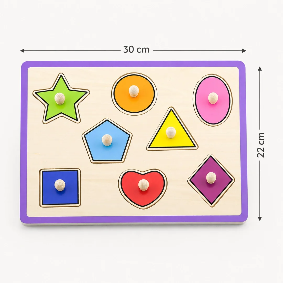 VIGA Drewniane Puzzle z Uchwytami i Półką