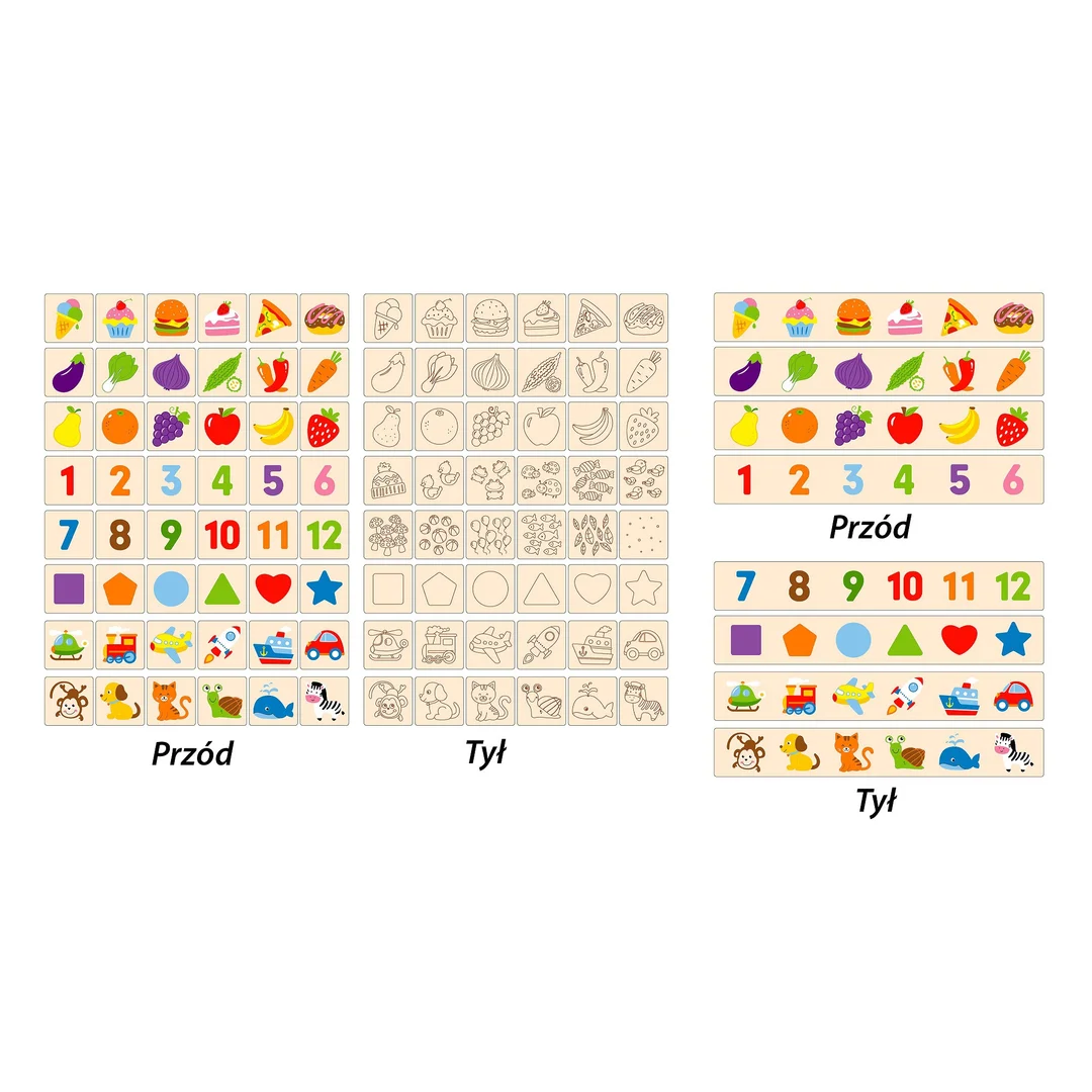 VIGA Drewniany Edukacyjny Sorter Gra Zwierzątka Owoce Warzywa Montessori