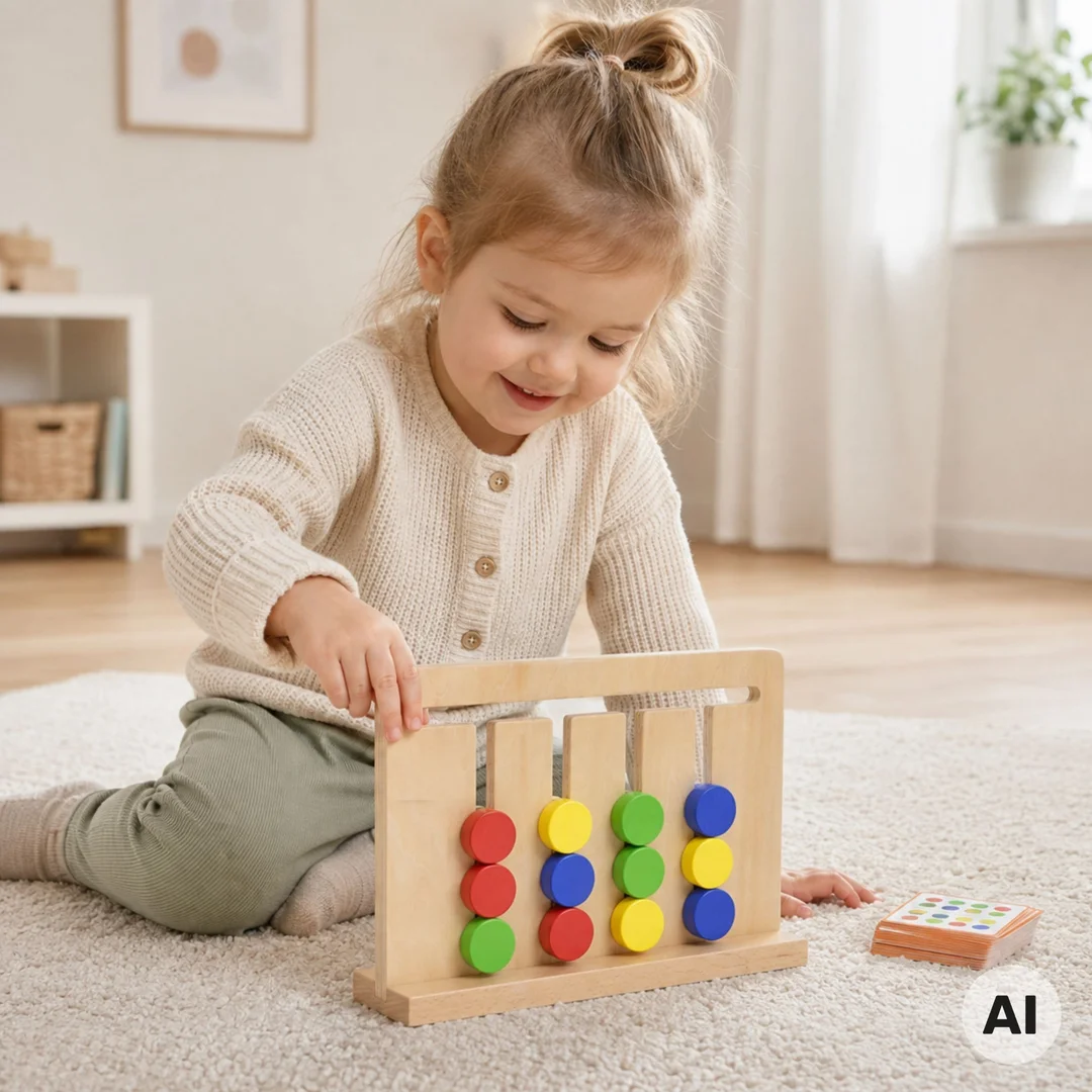 VIGA Gra Logiczna Odwzoruj Kolory i Figury Sorter Montessori