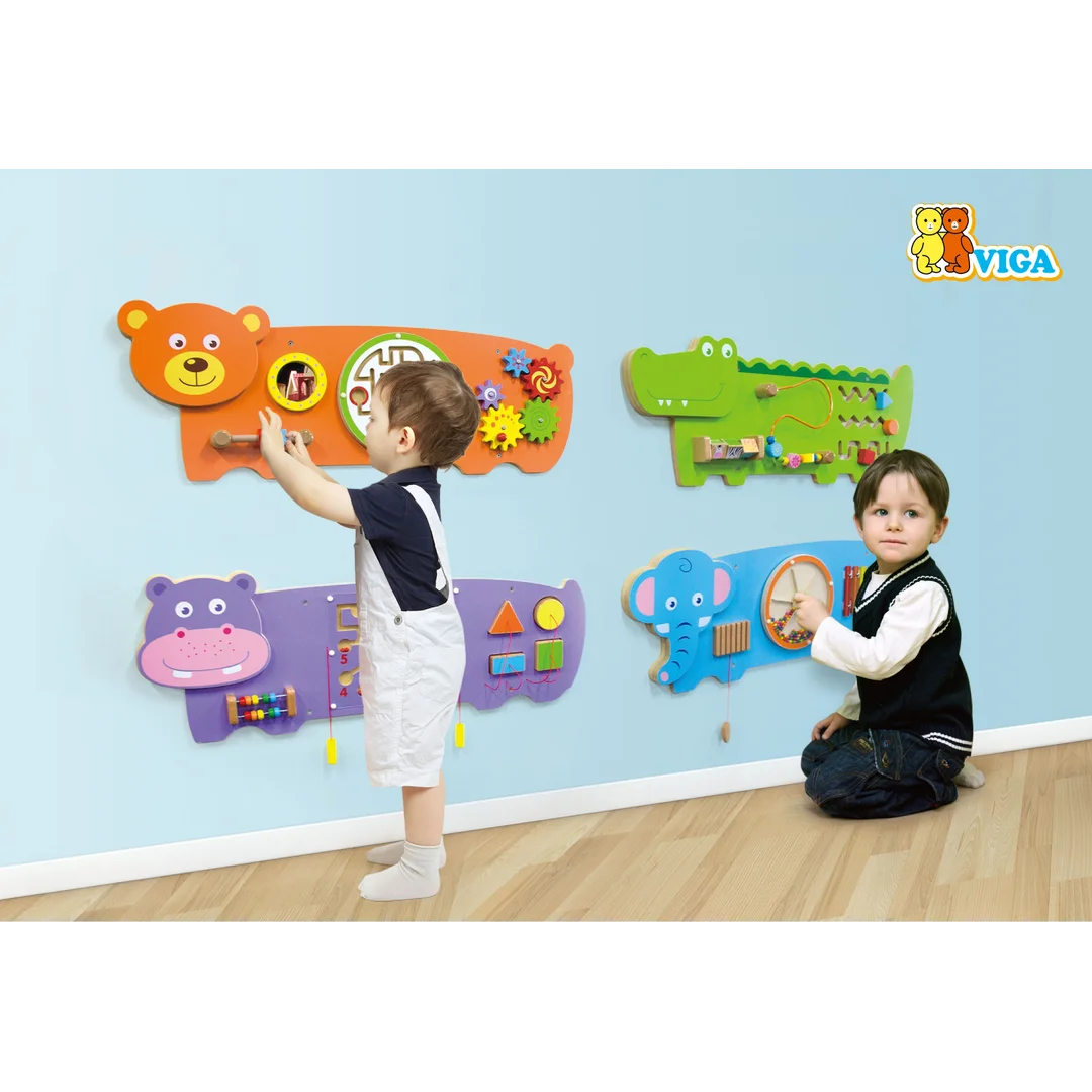 VIGA Tablica Edukacyjna Manipulacyjna Sensoryczna Drewniana Krokodyl Certyfikat FSC Montessori