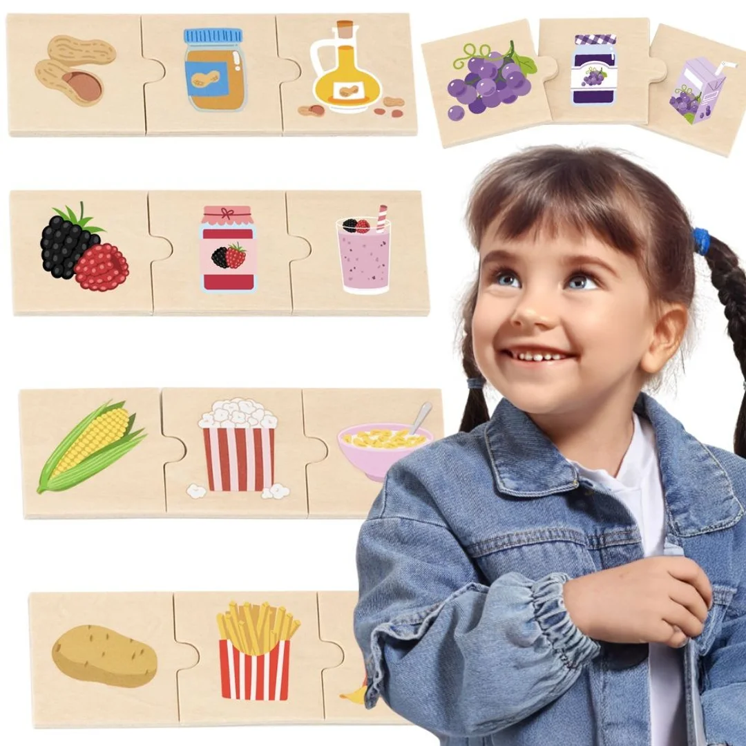 VIGA Zestaw Puzzli Odkrywaj Związki Między Naturą a Jedzeniem