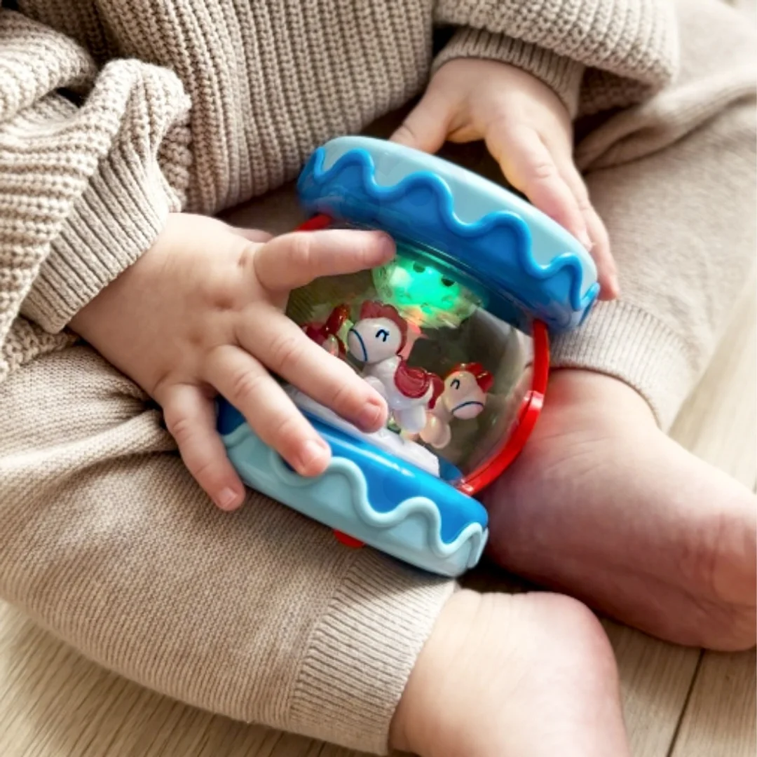 WOOPIE BABY Bębenek Pozytywka Projektor Zabawka Muzyczna dla Niemowląt Walec Roller do Nauki Raczkowania