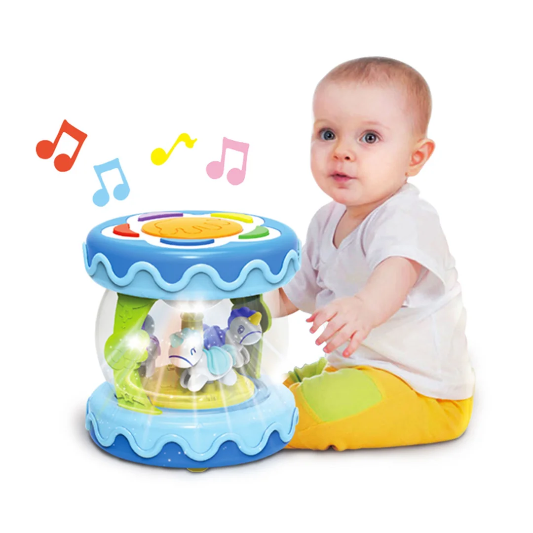 WOOPIE BABY Bębenek Pozytywka Projektor Zabawka Muzyczna dla Niemowląt Walec Roller do Nauki Raczkowania