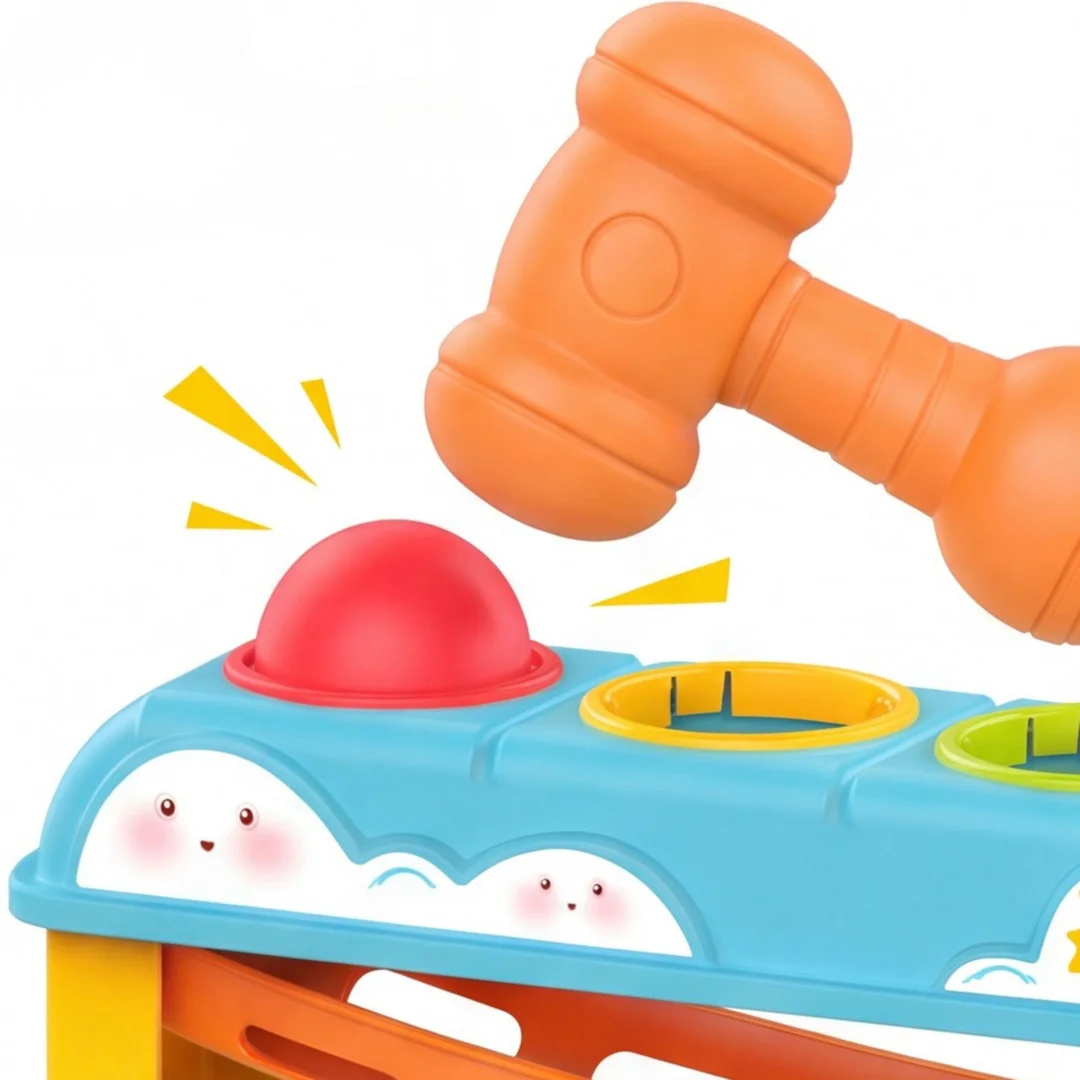 WOOPIE BABY Edukacyjny Tor Kulkowy Wbijanka z Młotkiem Przebijanka Pop Up