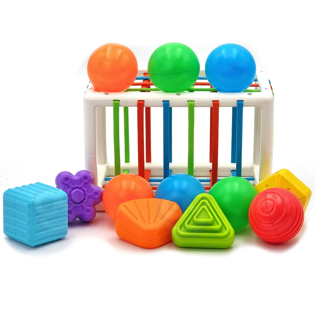 WOOPIE BABY Elastyczna Kostka Sensoryczna Sorter dla Dzieci Kolorowe