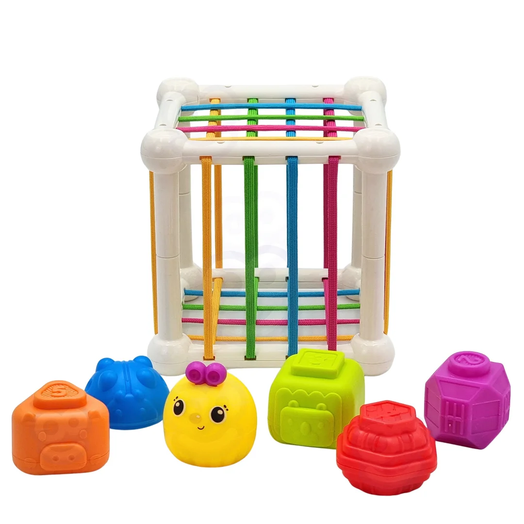 WOOPIE BABY Elastyczna Kostka Sensoryczna Sorter dla Dzieci Zwierzątka Grzechotka