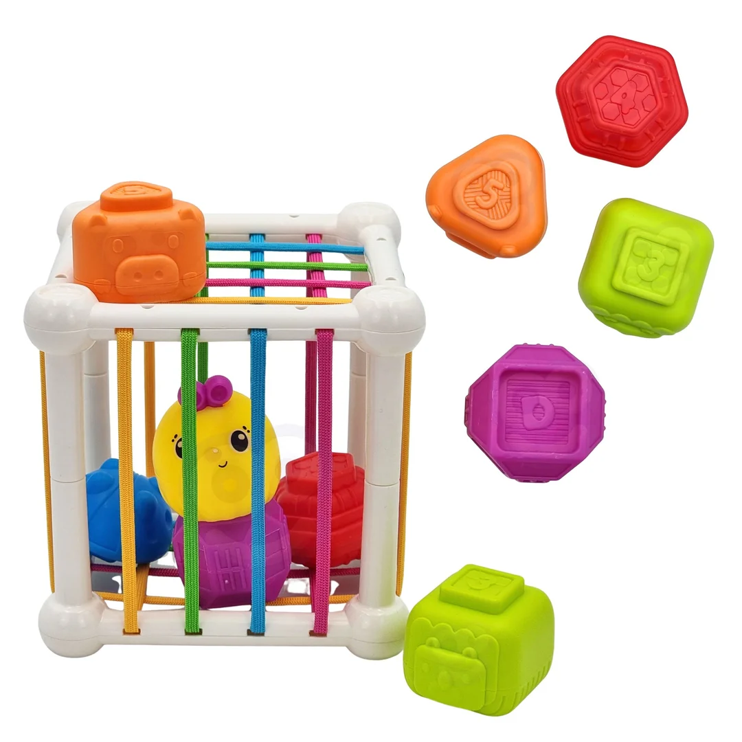 WOOPIE BABY Elastyczna Kostka Sensoryczna Sorter dla Dzieci Zwierzątka Grzechotka