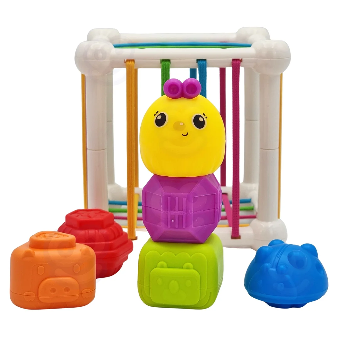 WOOPIE BABY Elastyczna Kostka Sensoryczna Sorter dla Dzieci Zwierzątka Grzechotka