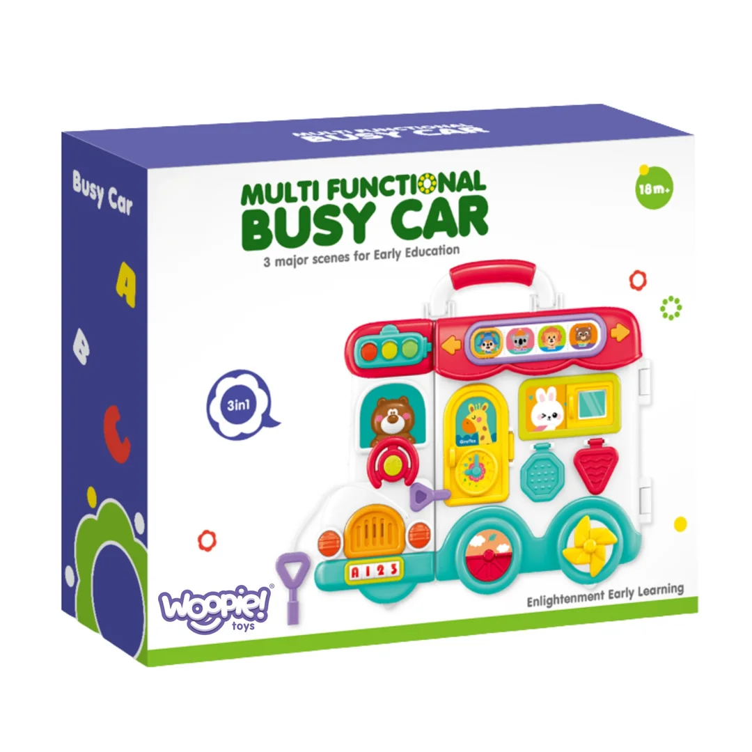 WOOPIE BABY Interaktywna Tablica Manipulacyjna Chłopiec Busy Walizka Sensoryczna