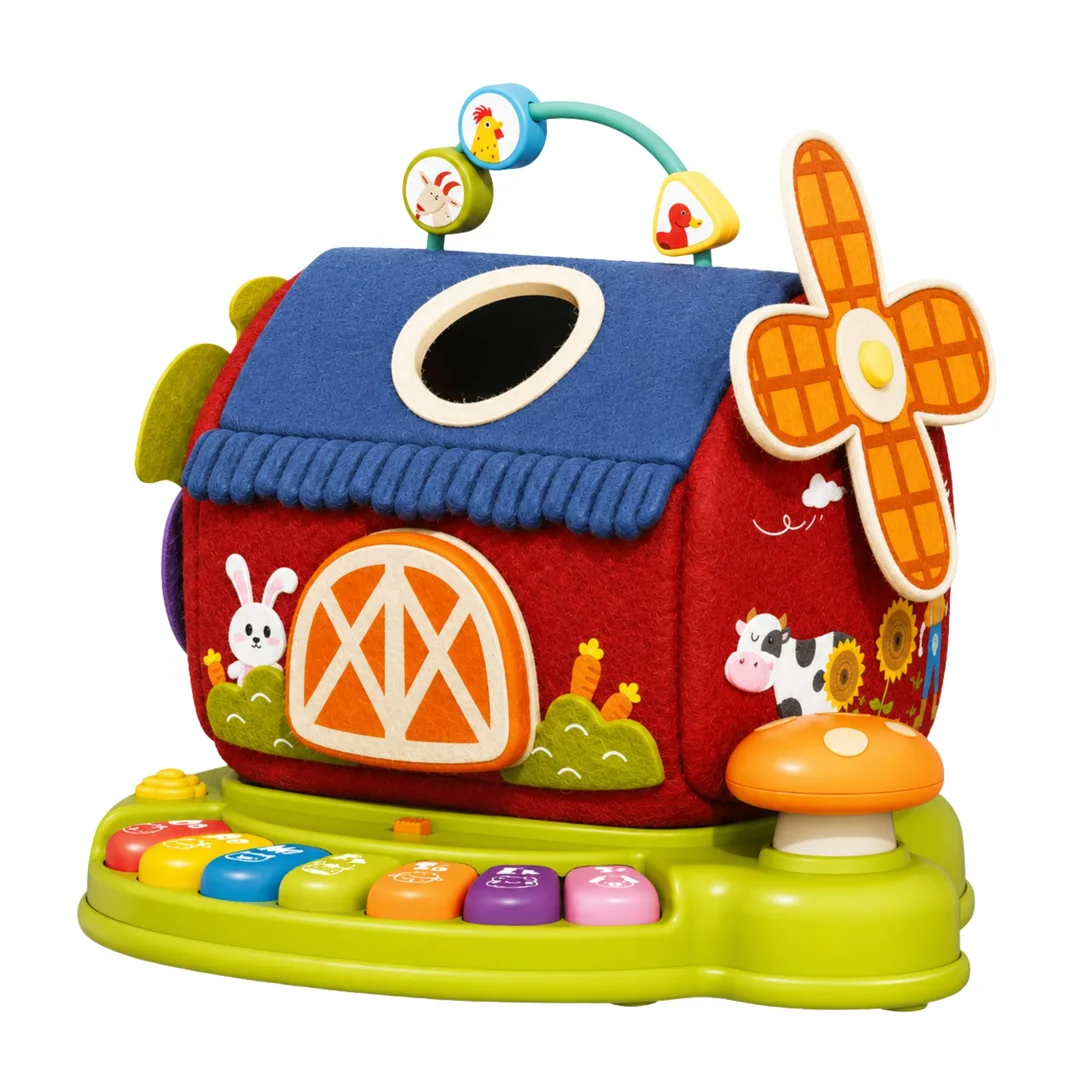 WOOPIE BABY Interaktywny Domek Farma Sorter Pianinko Pluszaków Edukacyjny