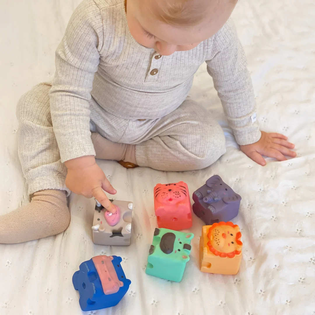 WOOPIE BABY Klocki Sensoryczne Zwierzątka Układanka do Ściskania