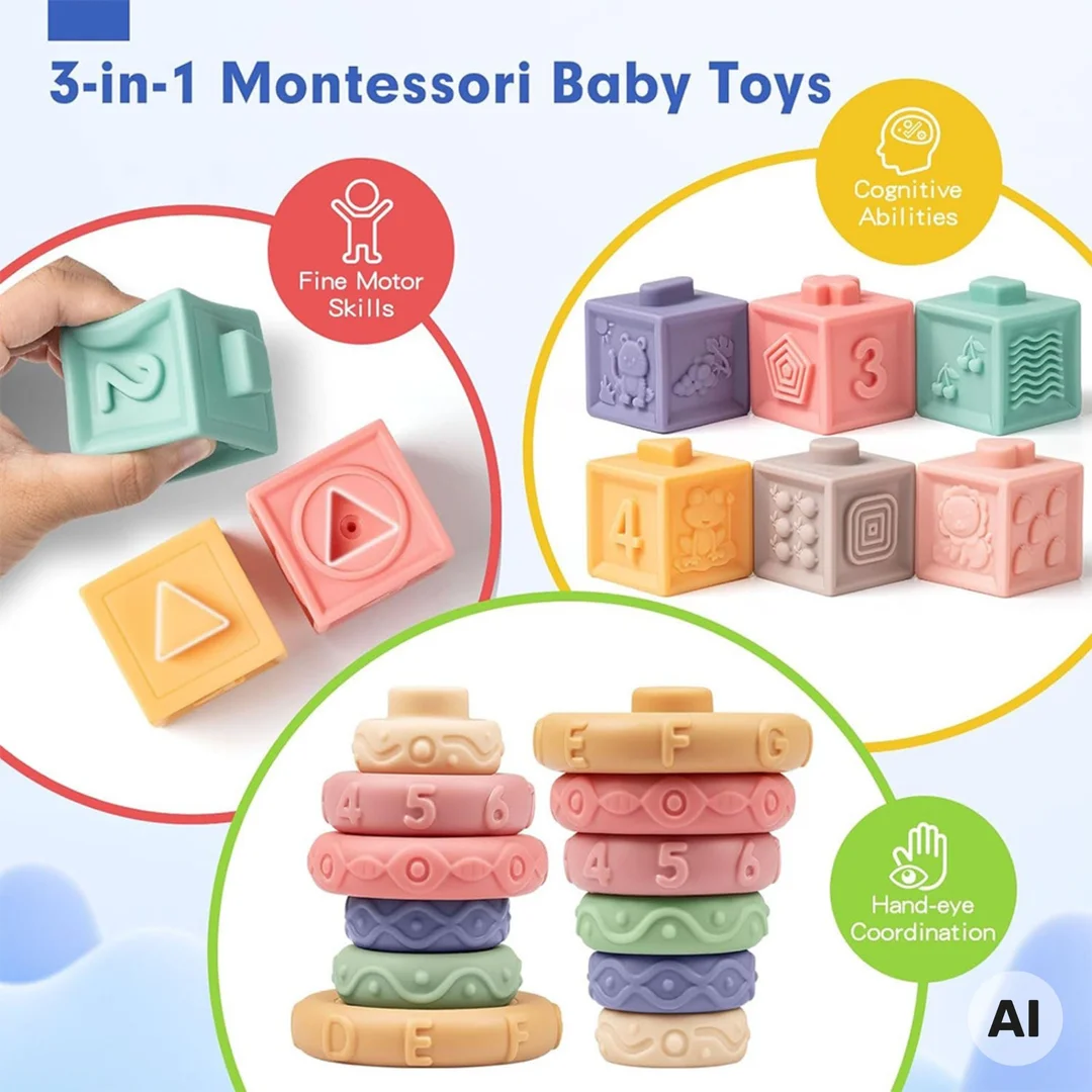 WOOPIE BABY Miękkie Klocki Sensoryczne