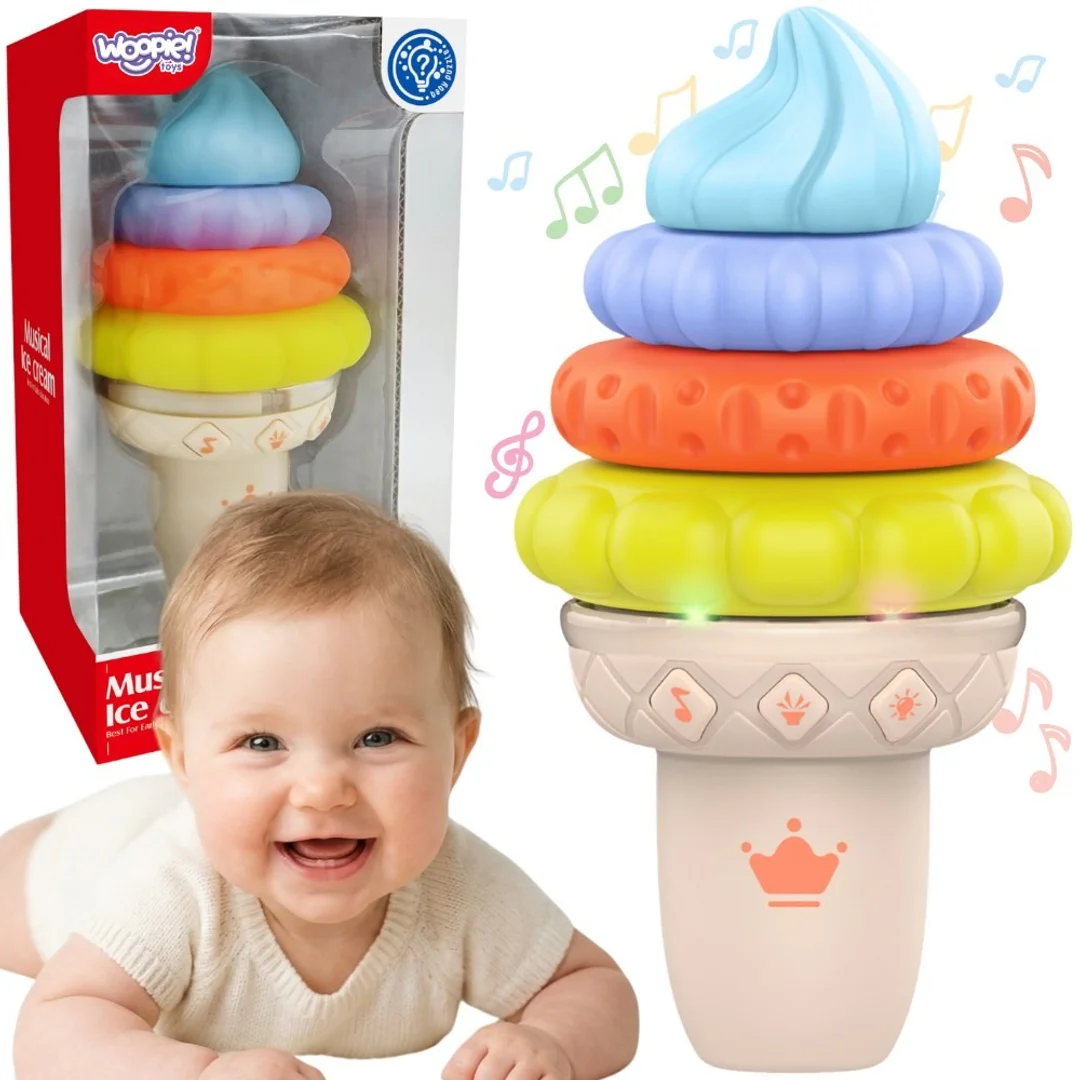 WOOPIE BABY Muzyczny Lód Edukacyjny Sensoryczna Układanka Dźwięk Światła