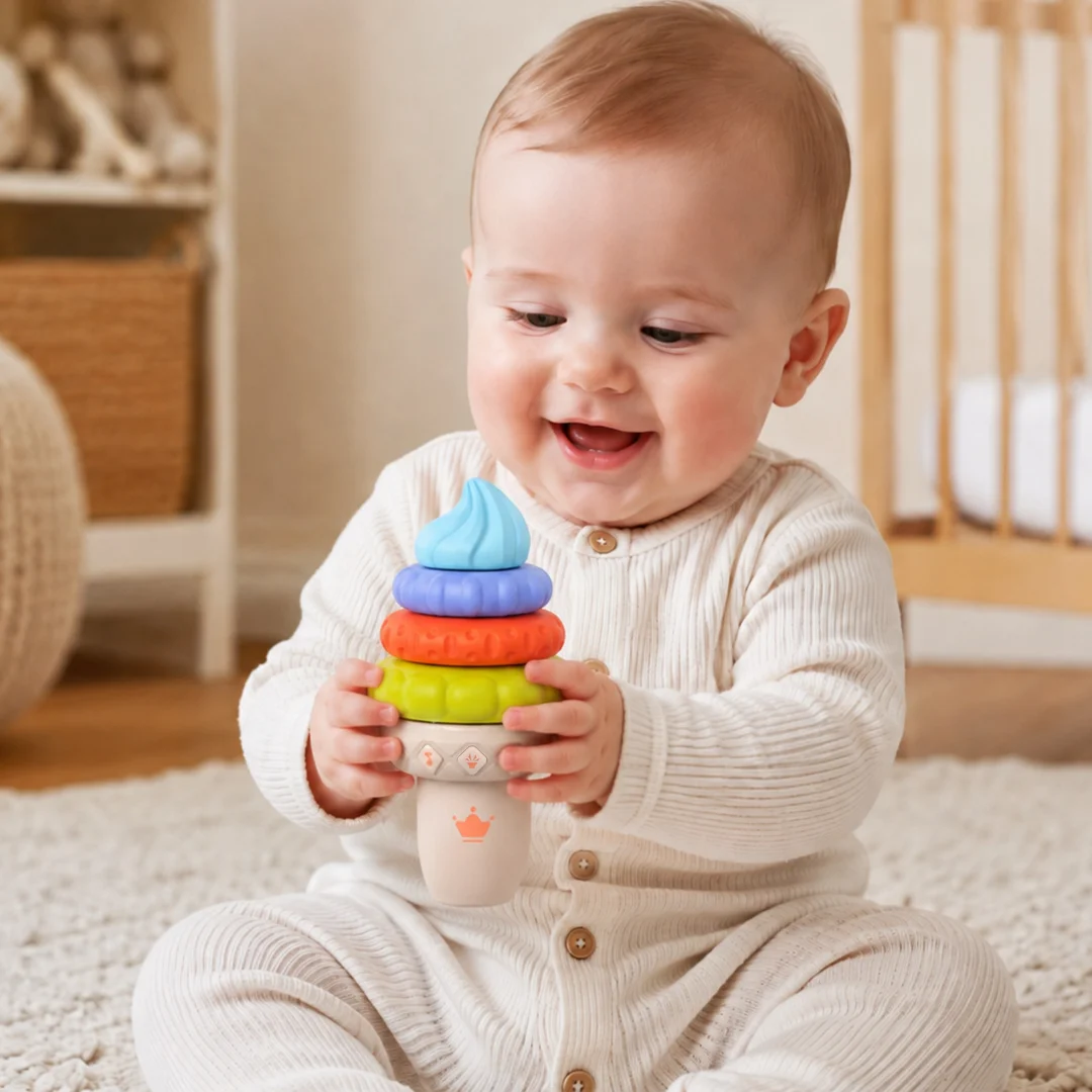 WOOPIE BABY Muzyczny Lód Edukacyjny Sensoryczna Układanka Dźwięk Światła