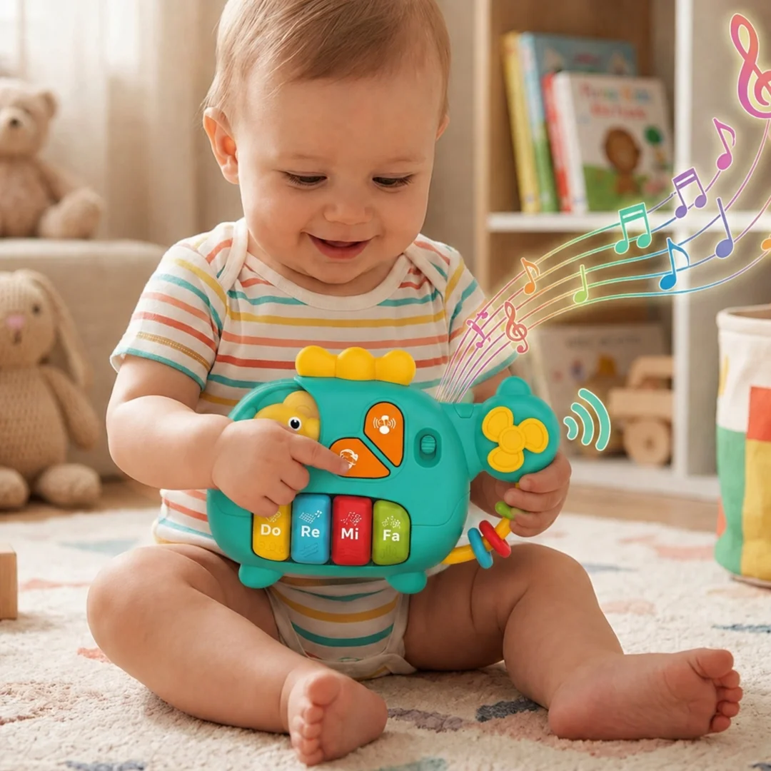 WOOPIE BABY Pianinko Interaktywne Helikopter Słoń Muzyczne