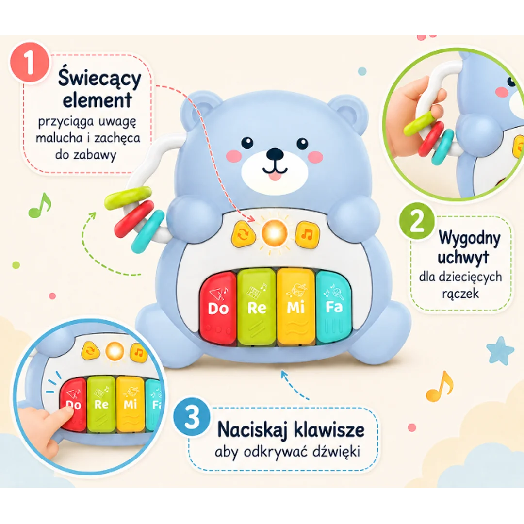WOOPIE BABY Pianinko Interaktywne Muzyczny
