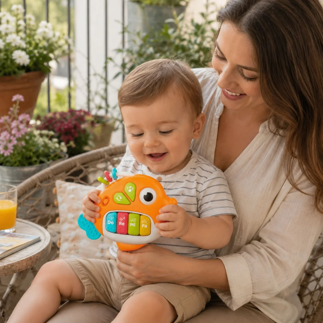 WOOPIE BABY Pianinko Interaktywne Rybka Organki Muzyczne Dźwięki